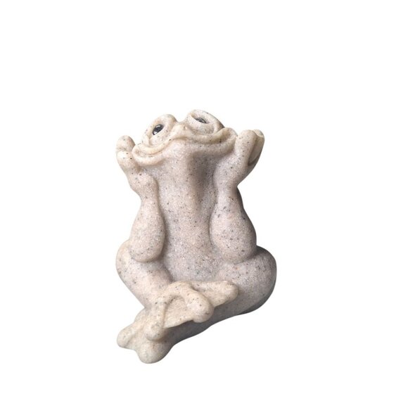 Quarry Critters Felicity Frog 2001 Figurine Resin Stone Vintage Smile Sitting - Picture 4 of 9